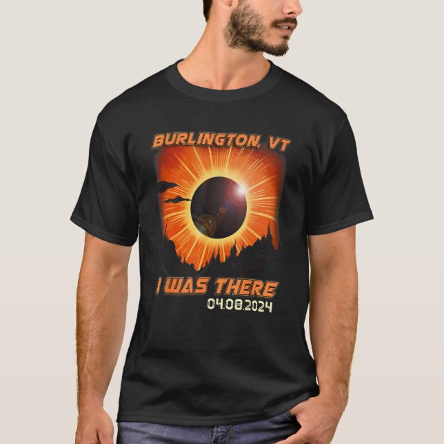 Gesamt Solar Eclipse Mountain Wandern Burlington V T-Shirt (Vorderseite)