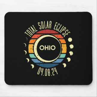 Gesamt Solar Eclipse Ohio Sunset Retro 04.08.24 Mä Mousepad