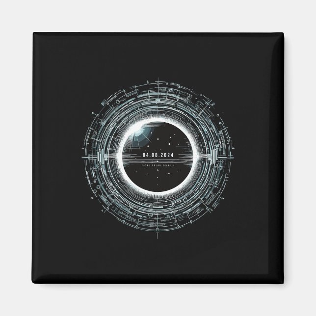 Gesamt Solar Eclipse S. April 2024 Totality S. USA Magnet (Vorne)