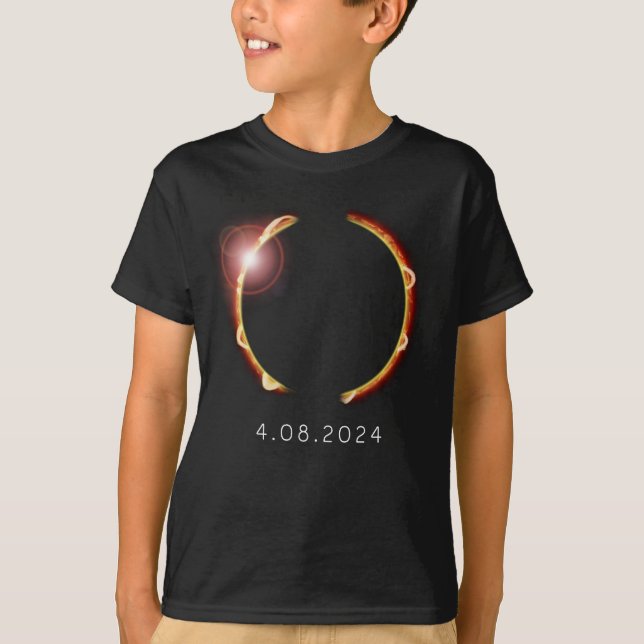 Gesamt Solar Eclipse Sun 8. April 2024 T-Shirt (Vorderseite)
