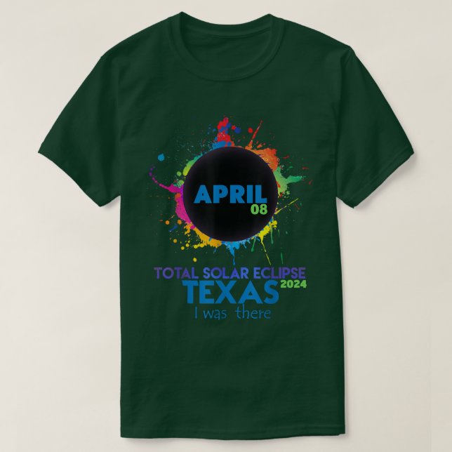 Gesamt Solar Eclipse TEXAS 2024 Farbenfrohe Totali T-Shirt (Design vorne)