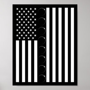 Gesamt Solar Eclipse US-amerikanische Flagge 04.08 Poster