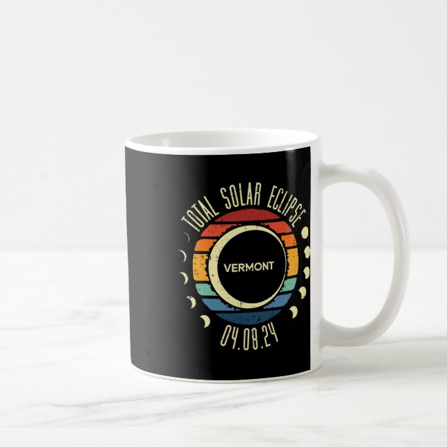 Gesamt Solar Eclipse Vermont Retro 2024 Männer Fra Kaffeetasse (Rechts)