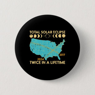 Gesamt Solar-Eclipse zweimal Lebensdauer 2017 2024 Button