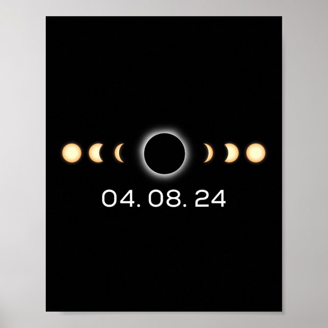 Gesamt-Solarzellen-Eclipse 04.08.2024 Totalitätsph Poster (Vorne)