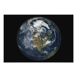 Gesamte Erde mit Nordamerika 2 Fotodruck