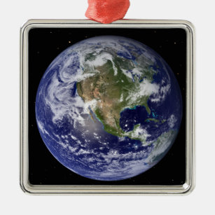 Gesamte Erde mit Nordamerika 4 Ornament Aus Metall