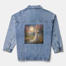 Gesamte Solar-Eclipse-Frühlingsgöttin Text 2024 hi Jeansjacke
