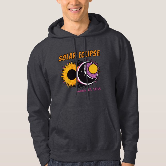 Gesamte Sonnenfinsternis 2025 Pop Art Design Hoodie (Vorderseite)