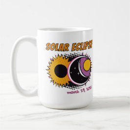 Gesamte Sonnenfinsternis 2025 Pop Art Design Kaffeetasse