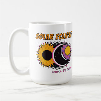 Gesamte Sonnenfinsternis 2025 Pop Art Design Kaffeetasse