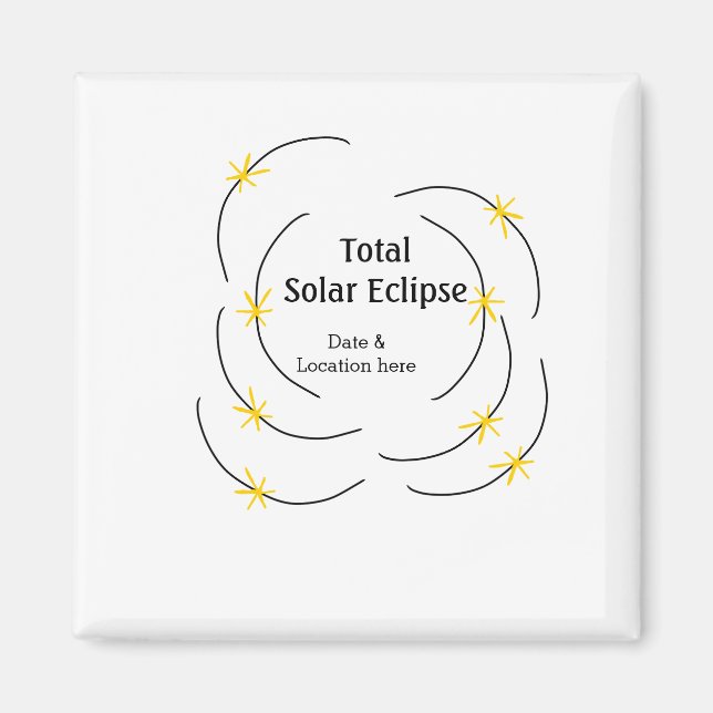 Gesamte Sonnenfinsternis addieren Datumstandhalter Magnet (Vorne)