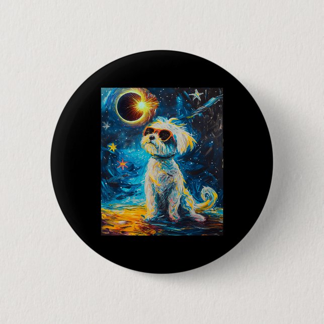 Gesamter maltesischer Hund Button (Vorderseite)