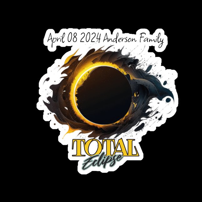 Gesamter Name Solar Eclipse 8. April 2024 Aufkleber (Von Creator hochgeladen)