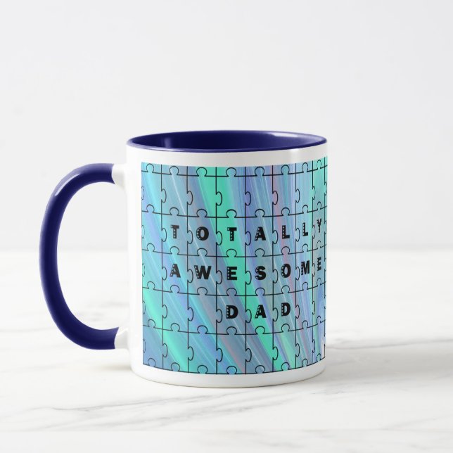 Gesamter Phantastischer Vater Puzzle Blue Puzzle T Tasse (Links)