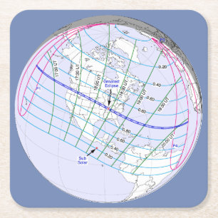 Gesamter Solar-Eclipse 2017 Globaler Pfad Rechteckiger Pappuntersetzer