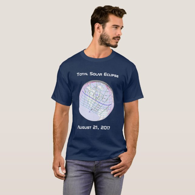Gesamter Solar-Eclipse 2017 Globaler Pfad T-Shirt (Vorne ganz)
