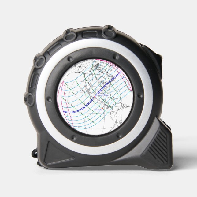 Gesamter Solar-Eclipse 2024 Globaler Pfad Maßband (Vorderseite)