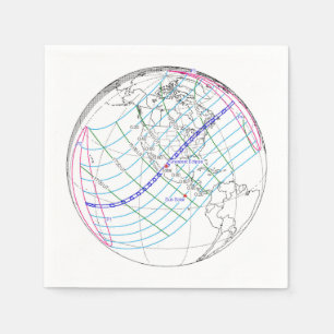 Gesamter Solar-Eclipse 2024 Globaler Pfad Serviette