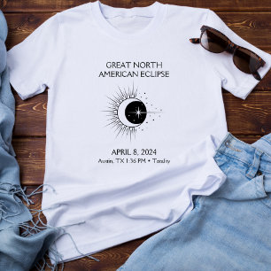 Gesamter Solar-Eclipse 2024 Personalisierter Stand T-Shirt