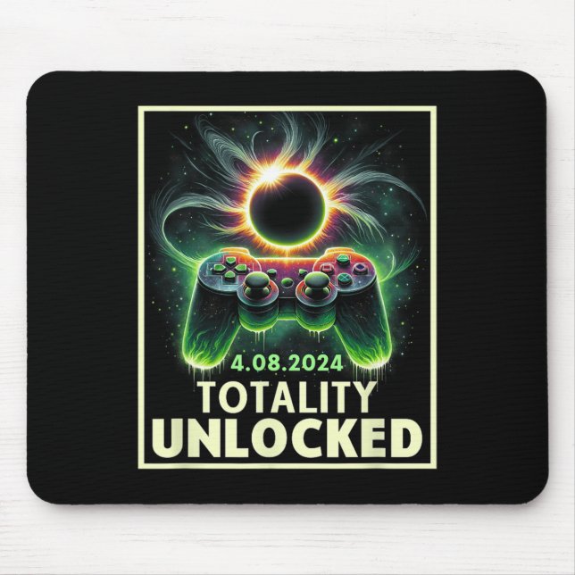 Gesamter Solar Eclipse 2024 Video Game Controller  Mousepad (Vorne)