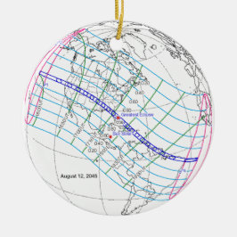 Gesamter Solar-Eclipse 2045 Globaler Pfad Keramik Ornament