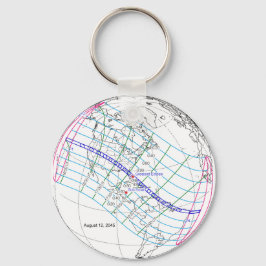 Gesamter Solar-Eclipse 2045 Globaler Pfad Schlüsselanhänger