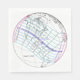 Gesamter Solar-Eclipse 2045 Globaler Pfad Serviette