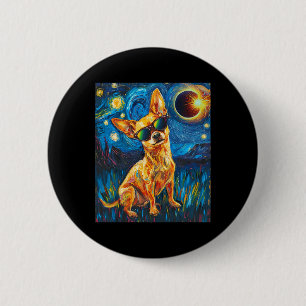 Gesamter Solar Eclipse Chihuahua Dog Button