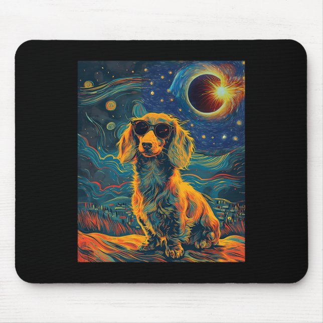 Gesamter Solar-Eclipse-Dackel Mousepad (Vorne)