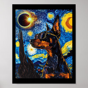 Gesamter Solar Eclipse Doberman Dog Poster