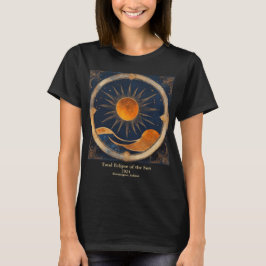 Gesamter Solar Eclipse Rolling Hills Blue Orange T-Shirt
