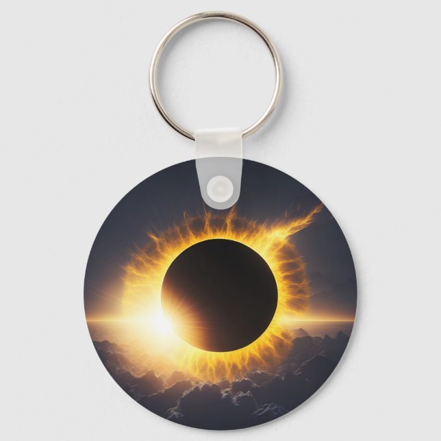 Gesamter Solar-Eclipse-Souvenir-Add-Text für Veran Schlüsselanhänger (Vorderseite)