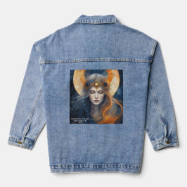 Gesamter Sonnenkollektiv Mythische Göttin Text 202 Jeansjacke