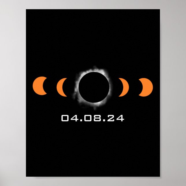 Gesamter Sun Eclipse Solar 8. April 2024 Pfad des  Poster (Vorne)