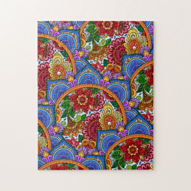 Gesamtes Mandala Design, Herausforderung Puzzle (Vertikal)