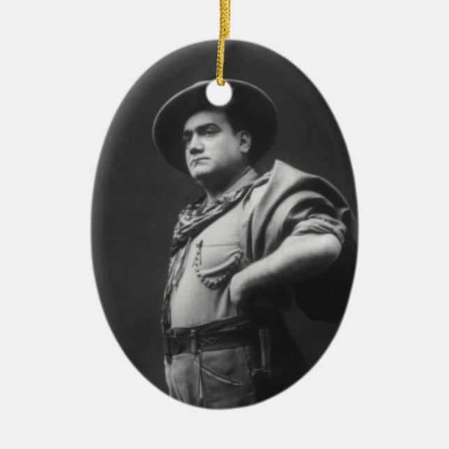 Gesamtes Porträt von Enrico Caruso Keramik Ornament (Vorne)