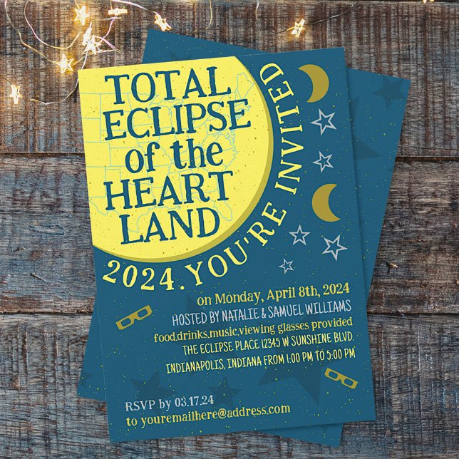 Gesamtes Solar-Eclipse 8. April 2024 Party anzeige Einladung (Von Creator hochgeladen)