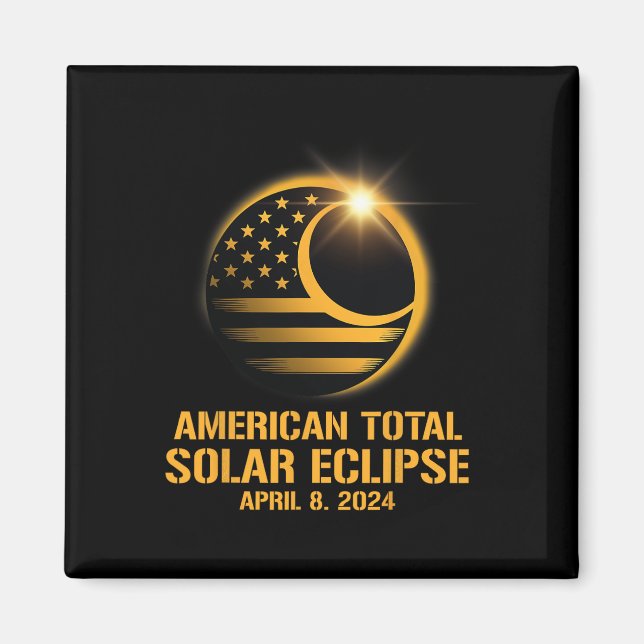 Gesamtes Solar-Eclipse 8. April 2024 Totality Astr Magnet (Vorne)