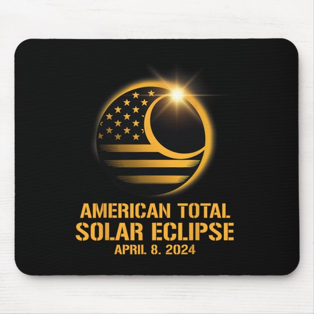 Gesamtes Solar-Eclipse 8. April 2024 Totality Astr Mousepad (Vorne)