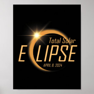 Gesamtes Solar-Eclipse 8. April 2024 Totality Astr Poster