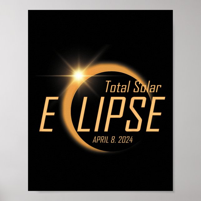 Gesamtes Solar-Eclipse 8. April 2024 Totality Astr Poster (Vorne)
