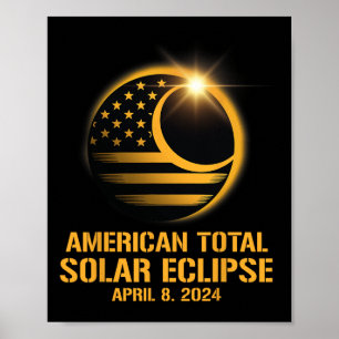 Gesamtes Solar-Eclipse 8. April 2024 Totality Astr Poster