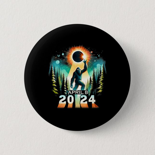 Gesamtes Solar-Eclipse 8. April Solar-Eclipse 2024 Button (Vorderseite)