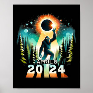 Gesamtes Solar-Eclipse 8. April Solar-Eclipse 2024 Poster
