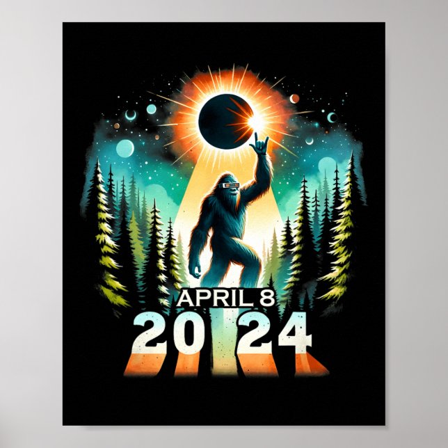 Gesamtes Solar-Eclipse 8. April Solar-Eclipse 2024 Poster (Vorne)
