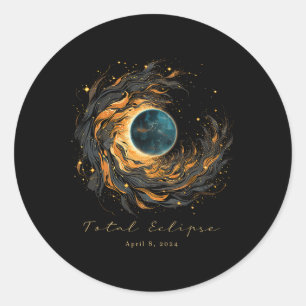 Gesamtes Solar Eclipse Chaser Fan Watching Shirt A Runder Aufkleber
