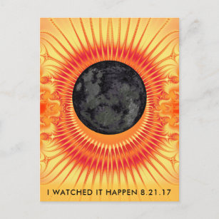 Gesamtes Solar Eclipse Fraktal Art Postkarte