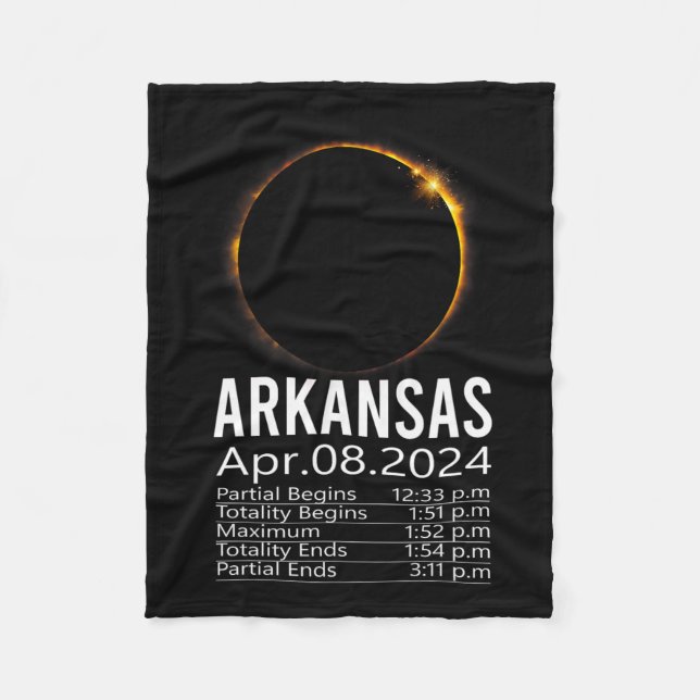 Gesamtes Solar-Eclipse-Programm 8. April 2024 Arka Fleecedecke (Vorderseite)