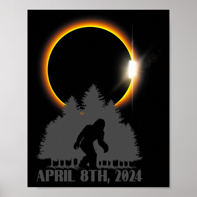 Gesamtes Solar Eclipse Sasquatch Artwork - Big Foo Poster (Vorne)